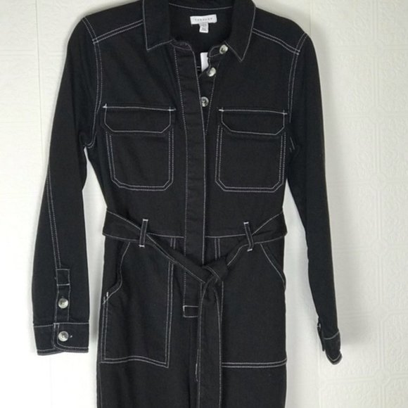 Topshop Black Denim Boiler Suit - Picture 4 of 4